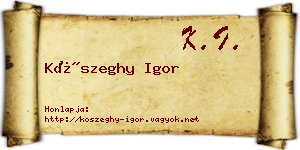 Kőszeghy Igor névjegykártya